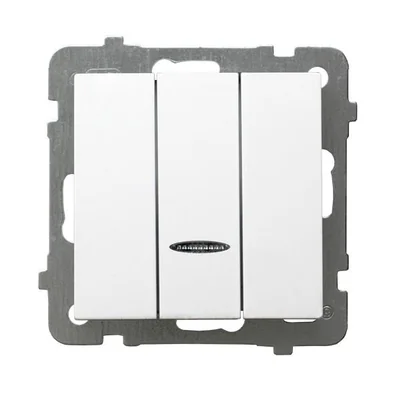 AS Interrupteur triple lumineux orange blanc, sans cadre