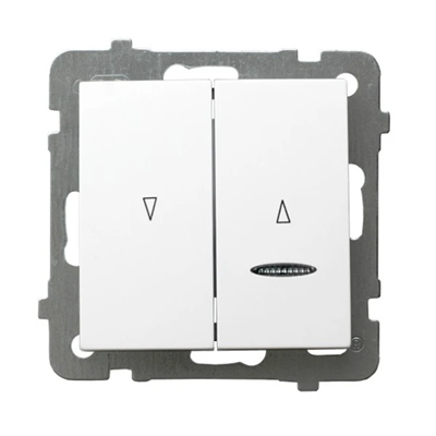 AS Jalousieschalter mit oranger Hintergrundbeleuchtung und mechanischer Verriegelung, weiß