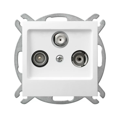 AS Pass-through RTV-SAT socket white