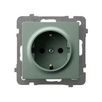 AS Presa singola con messa a terra schuko verde opaco