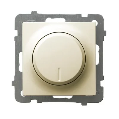 AS Push-turn dimmer for incandescent load and ecru, without frame