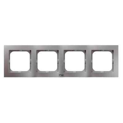 AS Quadruple frame for IP-44 switches, silver