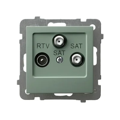 AS RTV-SAT socket with two SAT outputs, matt green