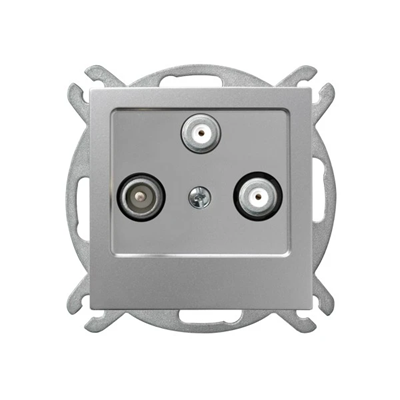 AS RTV-SAT socket with two SAT outputs silver