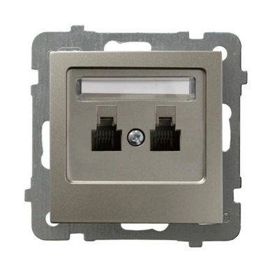 AS Satin light double independent telephone socket