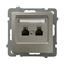 AS Satin light double independent telephone socket