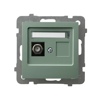 AS Single antenna socket type F, matt green