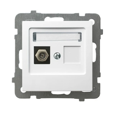 AS Single antenna socket type F white