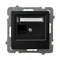 AS Single computer socket category 5e black metallic RJ-45
