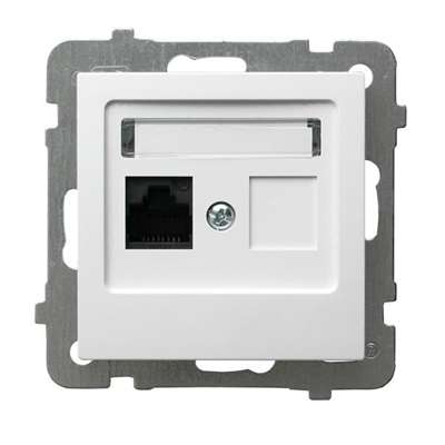 AS Single computer socket housing, white