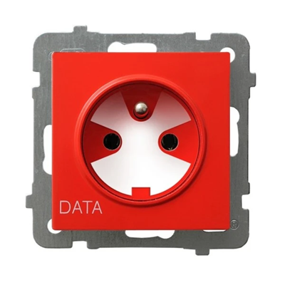 AS Single earthed socket DATA white, with authorization key