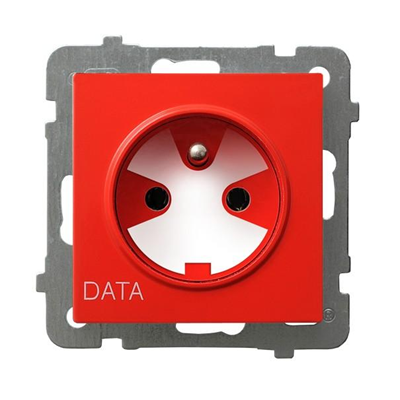 AS Single earthed socket DATA white, with authorization key