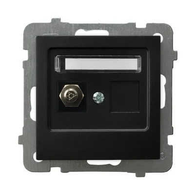 AS Single equipotential socket, black metallic