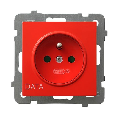 AS Single socket outlet DATA white, equipped with shutters for current paths