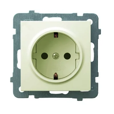 AS Single socket outlet with earthing schko ecru