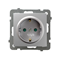 AS Single socket-outlet with earthing schko with shutters for current paths silver