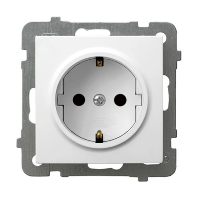 AS Single socket with earthing schuko white