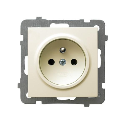 AS Single socket with ecru grounding