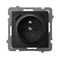 AS Single socket with grounding and current path shutters with USB charger A+B, black metallic