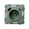 AS Single socket with grounding and current path shutters with USB charger A+B, green matt