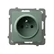 AS Single socket with grounding, green matt