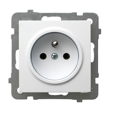 AS Single socket with grounding white