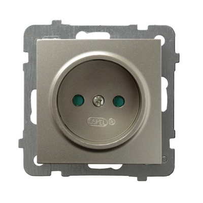 AS Single socket with satin light current shields