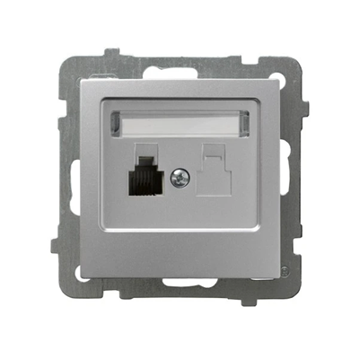 AS Single telephone socket silver