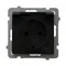 AS Splash-proof socket with grounding Schuko IP44 smoke flap black metallic