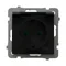 AS Splash-proof socket with grounding Schuko IP44 with current path shutters, smoke flap, black metallic