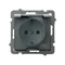 AS Splash-proof socket with grounding Schuko IP44 with current path shutters, smoke flap cashmere