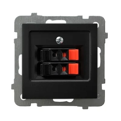 AS Toma de altavoz doble, color negro metalizado