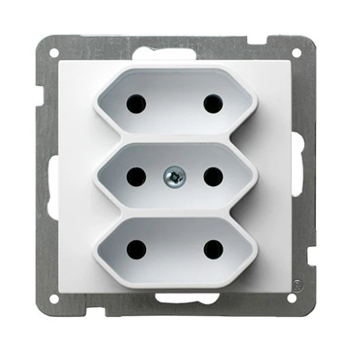 AS Triple EURO socket white