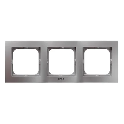 AS Triple frame for IP-44 switches silver