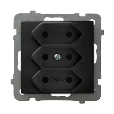 AS Triple socket EURO black metallic