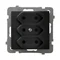 AS Triple socket EURO black metallic