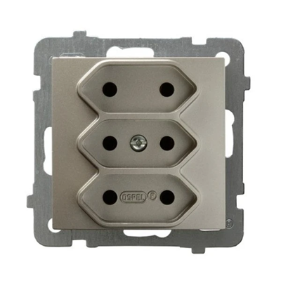 AS Triple socket EURO satin light