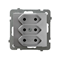 AS Triple socket EURO silver