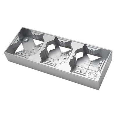 AS Wall-mounted triple junction box silver