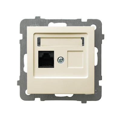 AS Zásuvka pro počítač, jednoduchá, kat. 5e ecru, RJ-45
