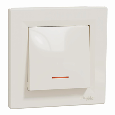 ASFORA 1-pole switch with cream backlight