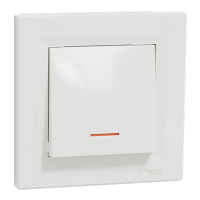 ASFORA 1-pole switch with white backlight