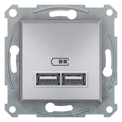 ASFORA 2.1A USB charger socket with aluminum frame