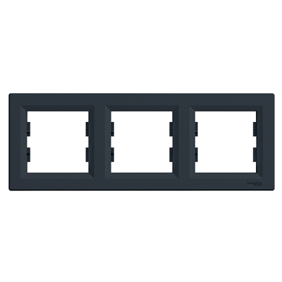 ASFORA 3-gang horizontal anthracite frame