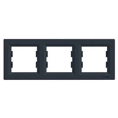 ASFORA 3-gang horizontal anthracite frame