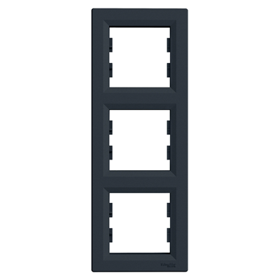 ASFORA 3-gang vertical anthracite frame