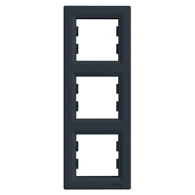 ASFORA 3-gang vertical anthracite frame