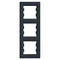 ASFORA 3-gang vertical anthracite frame
