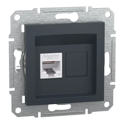 ASFORA Computer socket RJ45 cat.6 UTP without frame anthracite