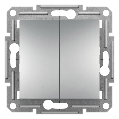 ASFORA Double push-button without frame, aluminum screw terminals